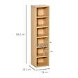 HOMCOM - Lot de 2 étagères colonnes armoire de rangement CD-DVD 6 + 6 compartiments dim. 21L x 19l x 88H cm capacité max. 204 CD coloris hêtre - vignette