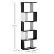 HOMCOM - Bibliothèque étagère meuble de rangement design contemporain en S 5 étagères 60L x 24l x 185H cm noir blanc - vignette