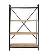 ATMOSPHERA - Meuble Étagère 4 niveaux en Métal Noir et Bois d'Acacia H 141 cm - vignette