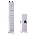 HOMCOM - Lot de 2 étagères colonnes armoire de rangement CD-DVD 6 + 6 compartiments dim. 21L x 19l x 88H cm capacité max. 204 CD blanc - vignette