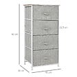 HOMCOM - Chiffonnier meuble de rangement dim. 45L x 30l x 92H cm 4 tiroirs non-tissés gris structure métal blanc plateau MDF bois clair - vignette