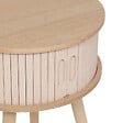 ATMOSPHERA - Table d'appoint Table de chevet 2 portes effet lattes Beige crème  H 54 cm - vignette