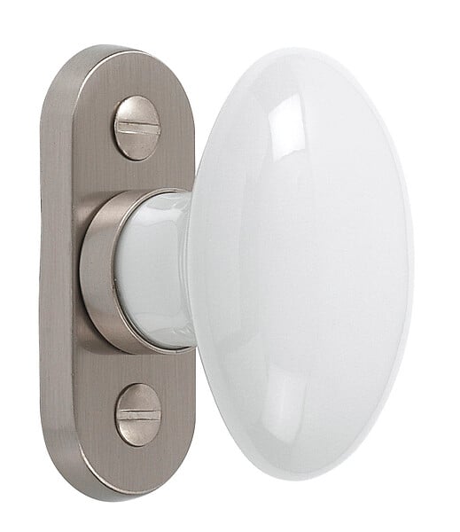 CENTRALE BRICO - Crémone Uni, porcelaine de limoges nickelé mat blanc - large