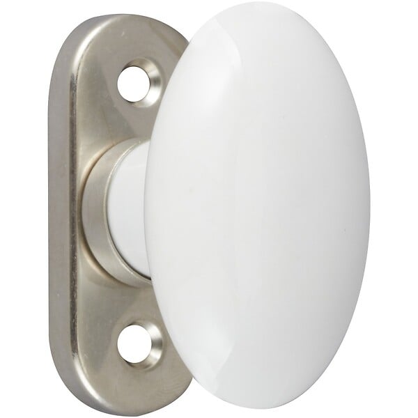 CENTRALE BRICO - Crémone Uni, porcelaine de limoges nickelé mat blanc - large