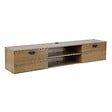OVIALA - Meuble TV suspendu 160 cm industriel bois clair - Jessy - vignette