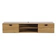 OVIALA - Meuble TV suspendu 160 cm industriel bois clair - Jessy - vignette