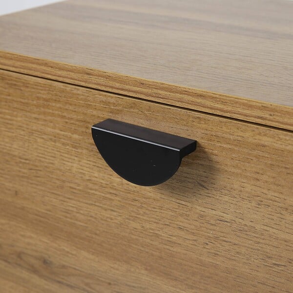 OVIALA - Meuble TV suspendu 160 cm industriel bois clair - Jessy - large
