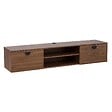 OVIALA - Meuble TV suspendu 160 cm industriel bois foncé - Jessy - vignette