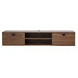 OVIALA - Meuble TV suspendu 160 cm industriel bois foncé - Jessy - vignette