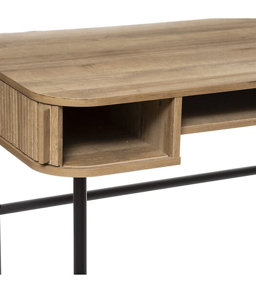 ATMOSPHERA - Bureau 2 portes en Bois et pieds en Acier - large