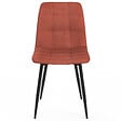 ID MARKET - Lot de 4 chaises MILA en velours terracotta pour salle à manger - vignette