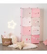 ATMOSPHERA - Armoire Enfant avec Rangement et Penderie modulable Rose H 124 cm - vignette