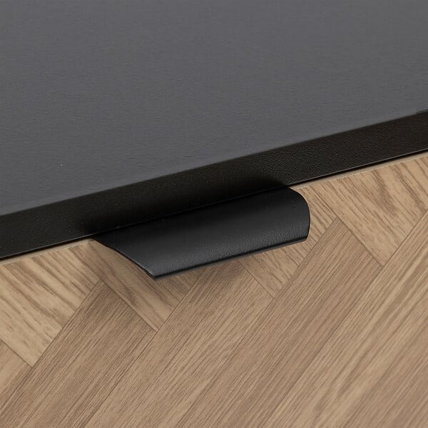 5 FIVE SIMPLY SMART - Meuble Console en métal noir et tiroirs aspect chevron 110 x 35 cm - large