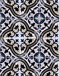 COMPTOIR DU CERAME - Carrelage sol et mur grès cérame ROSACE CLASSIC NOIR ET BLEU 20X20 cm pour intérieur ou extérieur MK2305218 - vignette