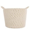 ATMOSPHERA - Lot de 3 Paniers de rangement blanc ivoire et doré chambre enfant - vignette