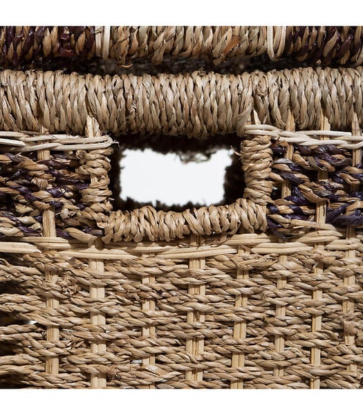 ATMOSPHERA - Set de 5 Paniers de rangement en Seagrass Beige et Marron - large