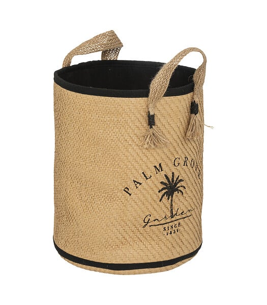 ATMOSPHERA - Lot de 3 Paniers de rangement avec doublure tissu et poignées en jute - large