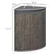 HOMCOM - Panier à linge d'angle corbeille à linge bac à linge 55 L couvercle sac amovible poignée bambou tissu gris - vignette