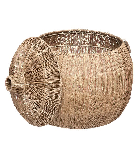 ATMOSPHERA - Set de 2 Paniers de rangement en Jute avec couvercle - large