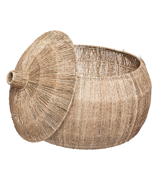 ATMOSPHERA - Set de 2 Paniers de rangement en Jute avec couvercle - large