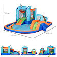 OUTSUNNY - Château gonflable enfant - trampoline, toboggans, piscine, mur d'escalade, panier, pistolets eau, gonfleur, sac transport - polyester multicolore - vignette