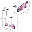 HOMCOM - Trottinette électrique 120 W pliable pour enfant de 7 à 12 ans hauteur guidon et selle réglable 10 Km/h max. rose - vignette