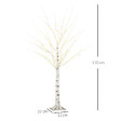 HOMCOM - Arbre lumineux LED bouleau - décoration lumineuse - 96 LEDS blanc chaud - norme IP 44 - usage intérieur/extérieur - 1,5H m - métal PP blanc - vignette