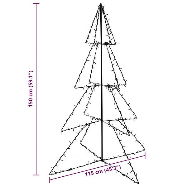 VIDAXL - vidaXL Arbre de Noël cône 240 LED d'intérieur/d'extérieur 115x150 cm - large