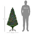 HOMCOM - Sapin de Noël artificiel lumineux fibre optique multicolore + support pied Ø 75 x 150H cm 180 branches étoile sommet brillante vert - vignette