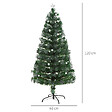 HOMCOM - Sapin de Noël artificiel lumineux fibre optique LED + 20 ampoules + support pied Ø 63 x 120H cm 130 branches étoile sommet brillante vert - vignette