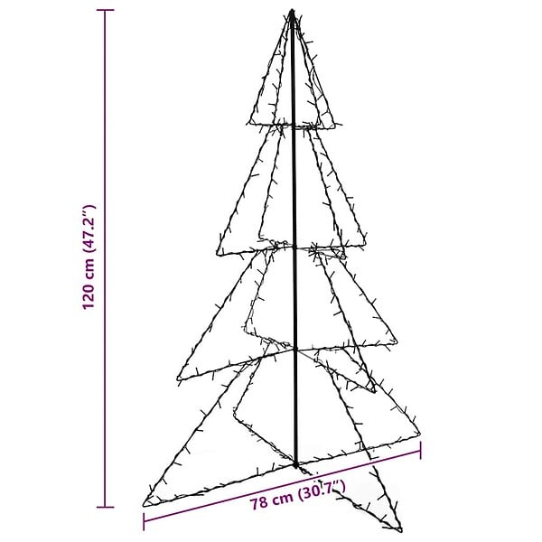 VIDAXL - vidaXL Arbre de Noël cône 160 LED d'intérieur/d'extérieur 78x120 cm - large