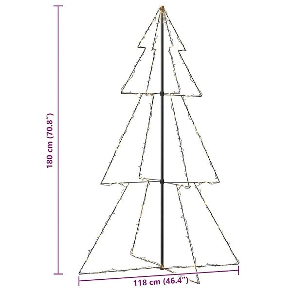 VIDAXL - vidaXL Arbre de Noël cône 240 LED d'intérieur/d'extérieur 118x180 cm - large