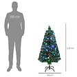 HOMCOM - Sapin de Noël artificiel lumineux fibre optique LED multicolore + support pied Ø 60 x 120H cm 130 branches étoile sommet brillante vert - vignette