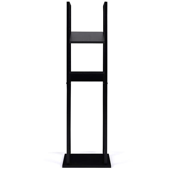 ID MARKET - Range bûches vertical acier noir avec 2 étagères H.112 CM pour cheminée - large
