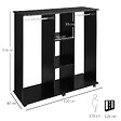 HOMCOM - Armoire penderie meuble de rangement mobile 6 roulettes 120L x 40l x 128H cm panneaux de particules aspect bois noir - vignette