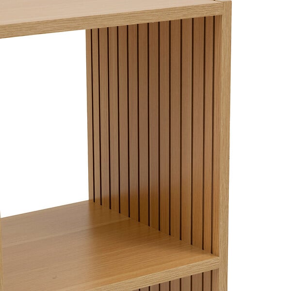 5 FIVE SIMPLY SMART - Meuble Étagère 4 cases de rangement Effet bois naturel H 68.5 cm - large
