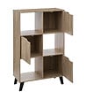 5 FIVE SIMPLY SMART - Meuble Etagère 6 Cases de rangement 3 Portes effet bois naturel H. 113.3 cm - vignette
