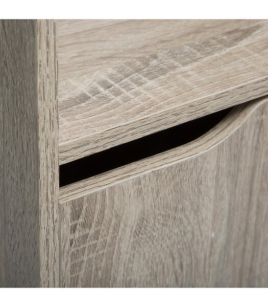5 FIVE SIMPLY SMART - Meuble Étagère 4 Cases de rangement 2 Portes effet bois naturel H. 146.5 cm - large