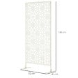 OUTSUNNY - Panneau décoratif extérieur métal - brise vue motif étoiles - visserie incluse - dim. 92L x 45l x 198H cm - acier thermolaqué blanc - vignette