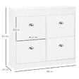 HOMCOM - Meuble à chaussures 32 paires 4 portes abattantes double niveau blanc - vignette