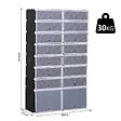 HOMCOM - Armoire à chaussures range chaussures L 95 x l 37 x H 160 cm 14 cubes rectangulaires et 2 grands cubes noir et blanc - vignette