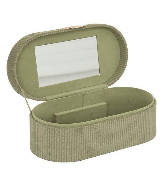 ATMOSPHERA - Boîte à bijoux en velours Vert Kaki avec miroir - large