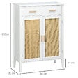 HOMCOM - Meuble à chaussures style bohème chic - 2 portes, 3 étagères, tiroir - MDF blanc cannage rotin - vignette