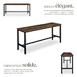 TECTAKE - 2 bancs Fairfield Bois foncé industriel, rustique - vignette