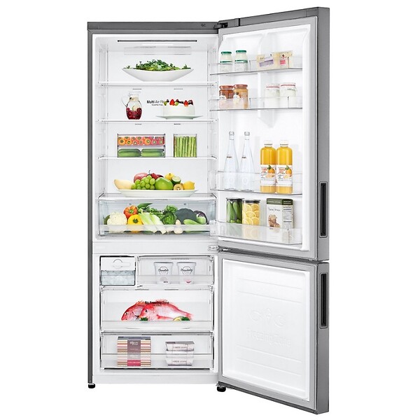 LG - réfrigérateur combiné 70.5cm 451l nofrost platinium - gbb566pzhzn - large