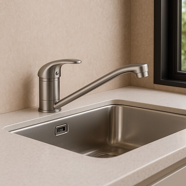 ESSEBAGNO - Théo mitigeur évier façon inox - large