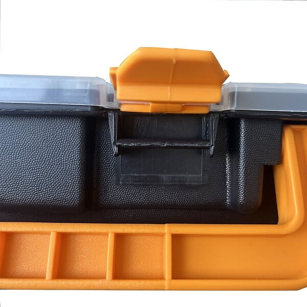 INTEC - Boîte de rangement professionnelle Organiseur 23 compartiments amovibles Noir Orange 44.3 x 31.7 x 8 cm (L x l x h) INTEC - large