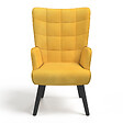 ID MARKET - Fauteuil scandinave ANIA velours jaune - vignette