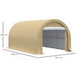 OUTSUNNY - Tente garage carport dim. 5L x 3l x 2,4H m acier galvanisé robuste PE haute densité 190 g/m² imperméable anti-UV beige - vignette