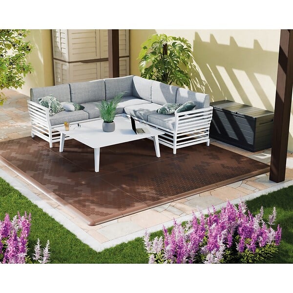 ARTPLAST - Dalle de sol Clipsable Marron Taupe 116 x 76 x 3 cm  Polypropylène Revêtement de Sol Modulable Intérieur / Extérieur Art Plast - large
